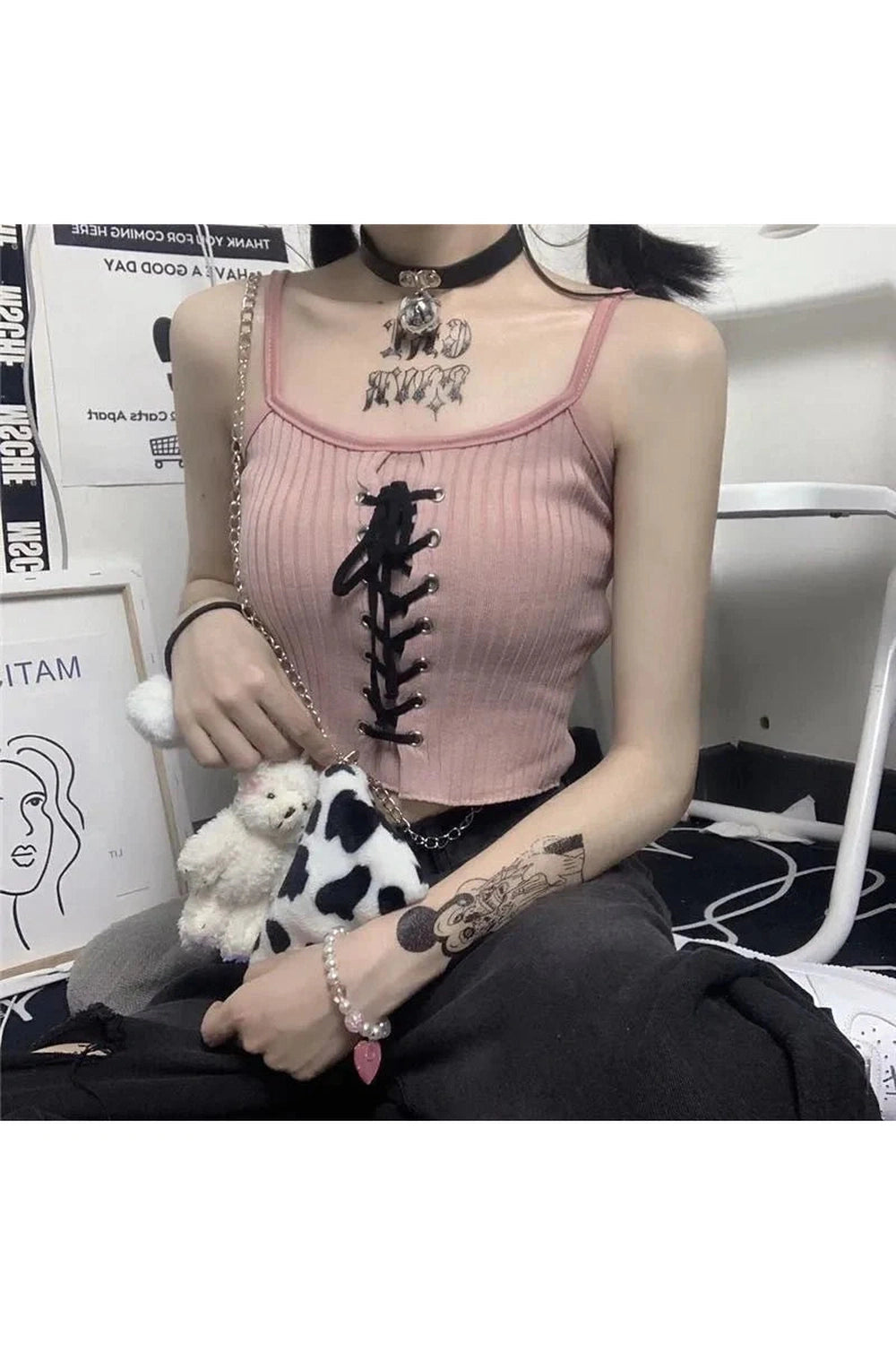 Y2k Acubi Backless White Knitted Crop Top