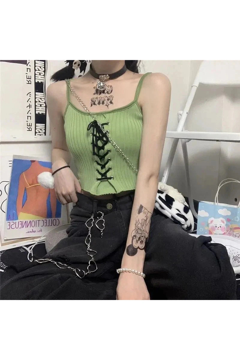 Y2k Acubi Backless White Knitted Crop Top