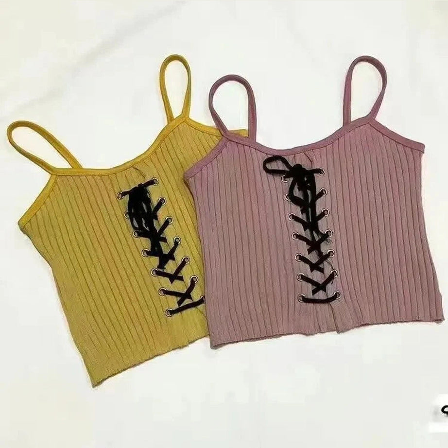 Y2k Acubi Backless White Knitted Crop Top