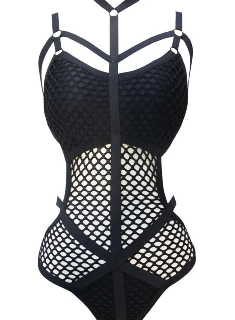 Y2k Baddie Aesthetic Fishnet Swimsuit