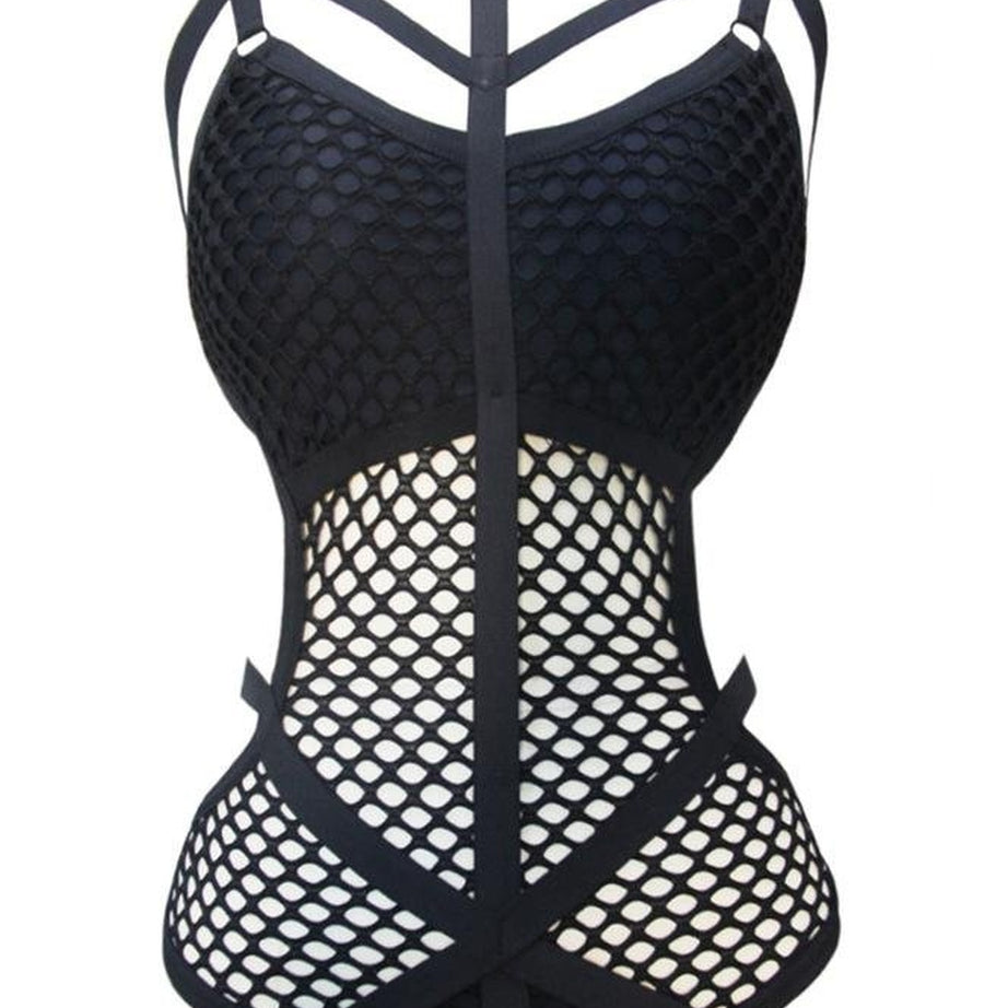 Y2k Baddie Aesthetic Fishnet Swimsuit