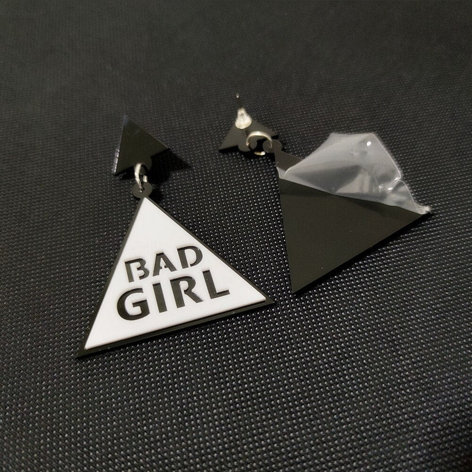 Y2k Baddie Bad Girl Black Earrings