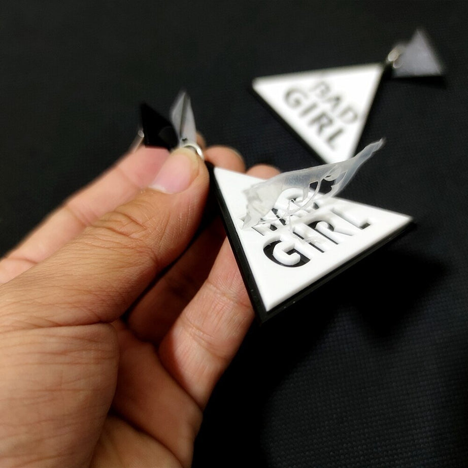 Y2k Baddie Bad Girl Black Earrings