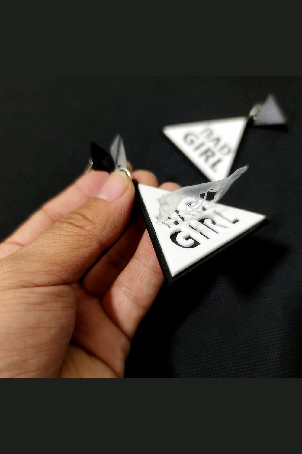 Y2k Baddie Bad Girl Black Earrings