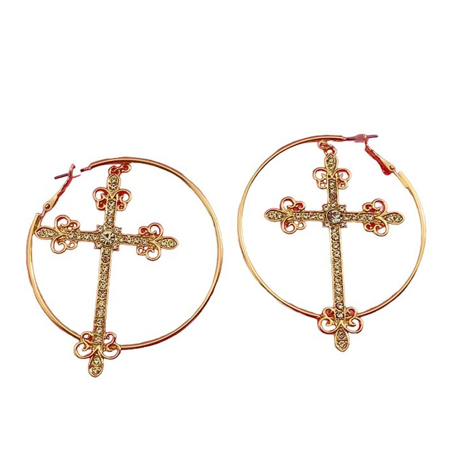 Y2k Baddie Crystal Cross Earrings