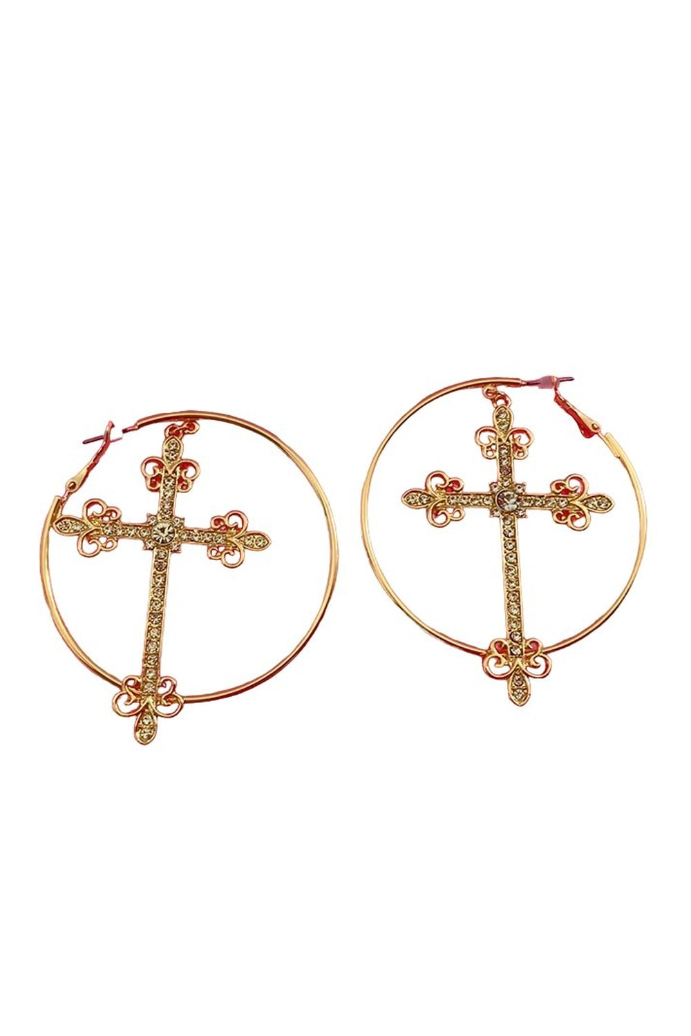 Y2k Baddie Crystal Cross Earrings