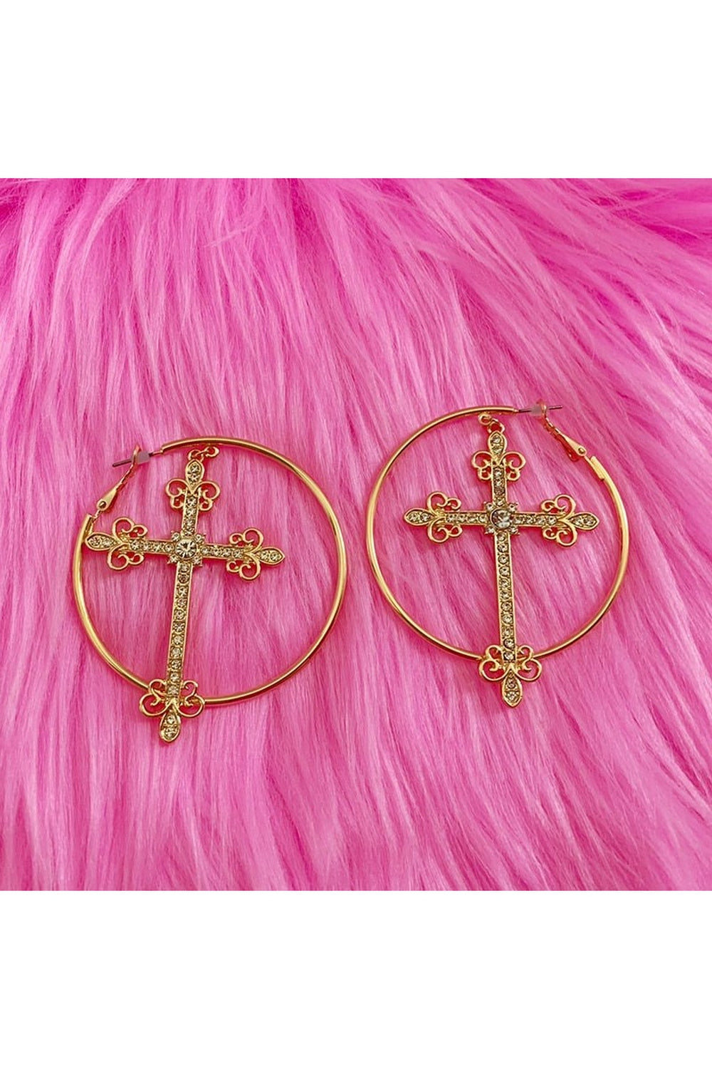 Y2k Baddie Crystal Cross Earrings