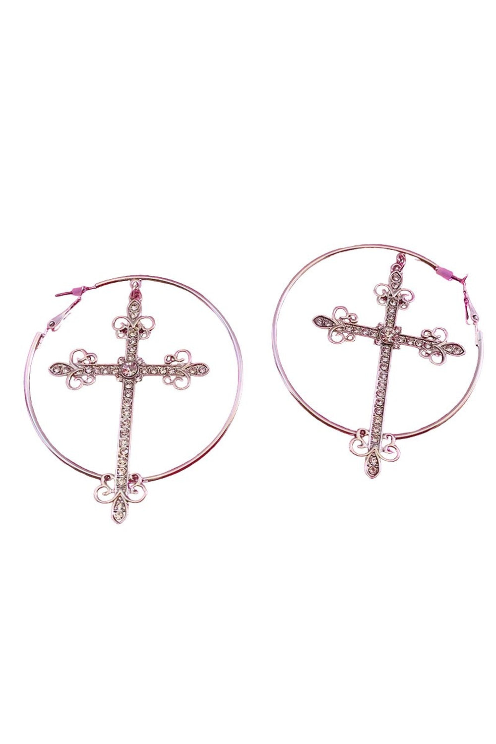 Y2k Baddie Crystal Cross Earrings
