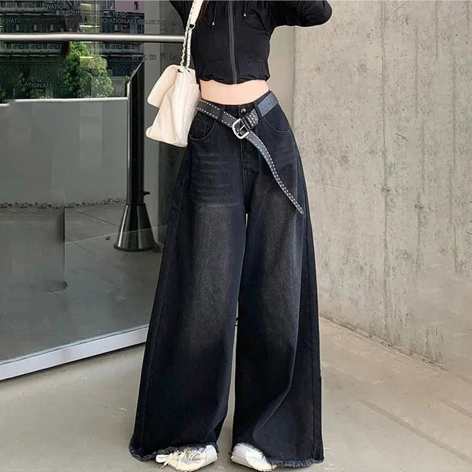 Y2k Baggy Fried Wide-Leg Jeans