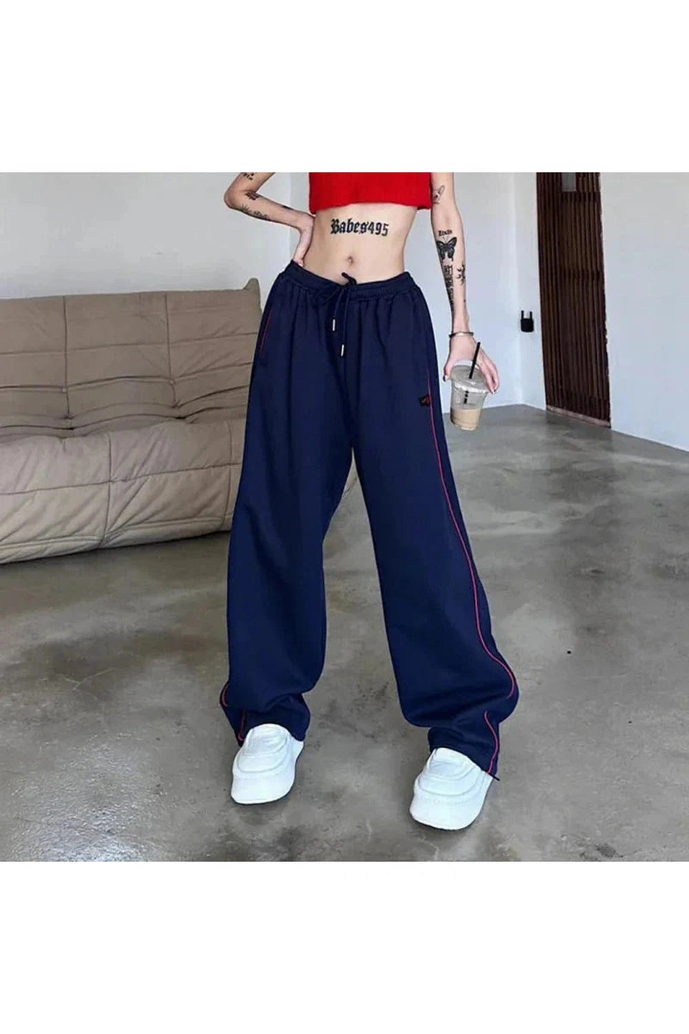 Y2k Baggy Jogging Women's Striped Sweatpants