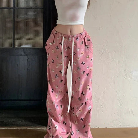 Baggy Pink Harajuku Cargo Pants -