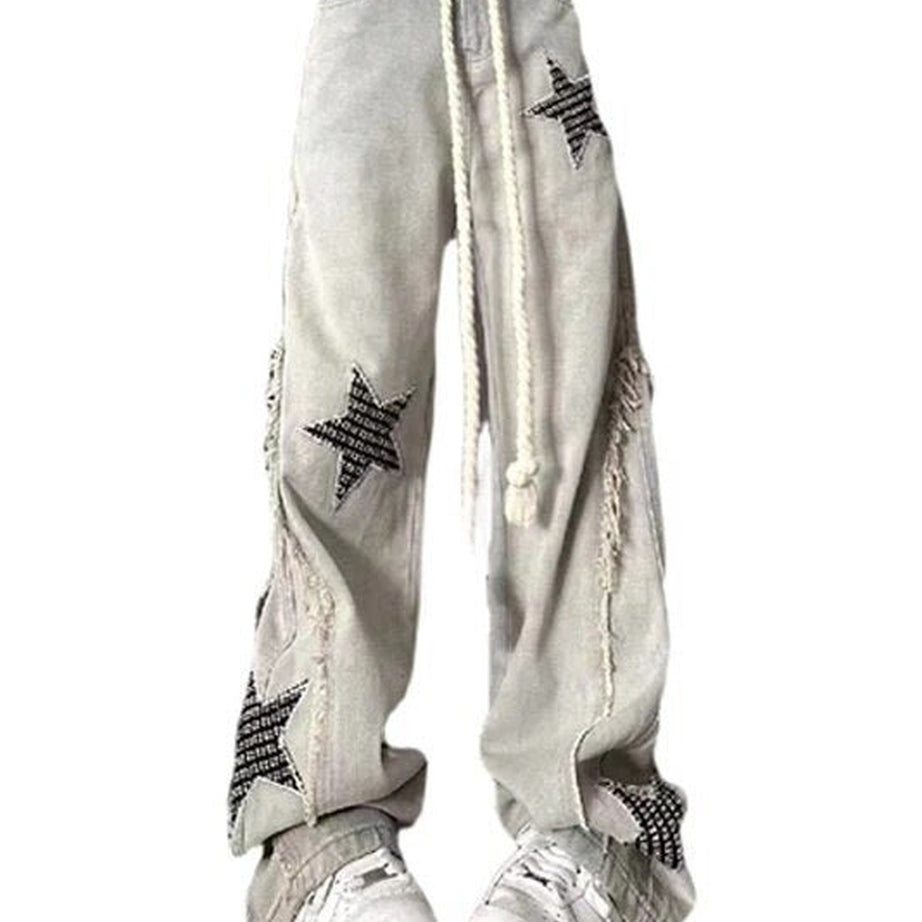 Y2k Acubi Baggy Star Denim Jeans