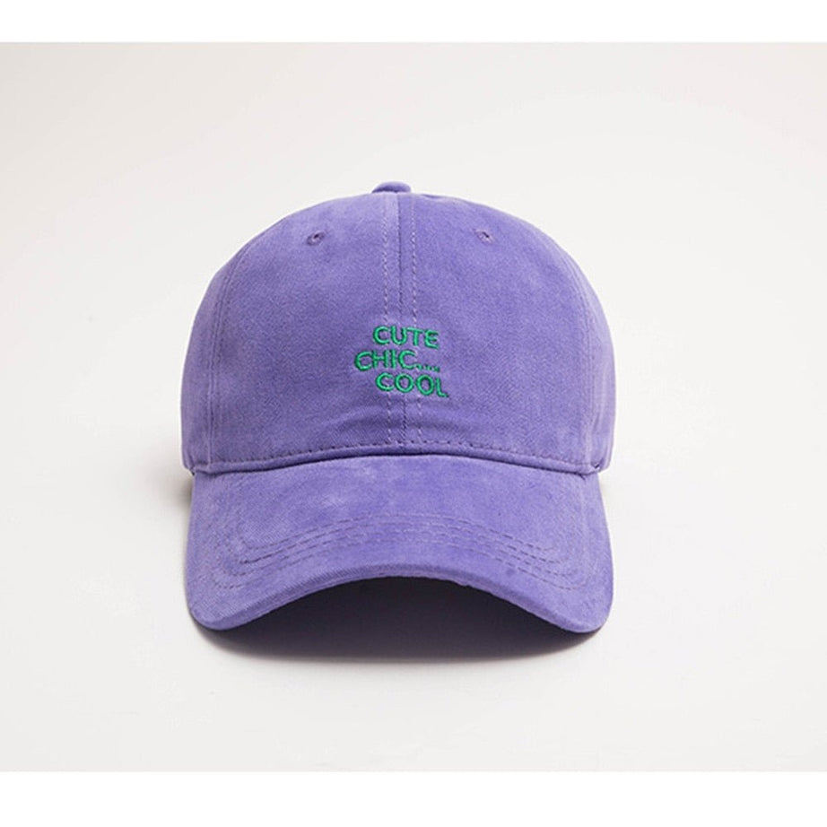 Y2k Baseball Cap "CUTE CHIC COOL"