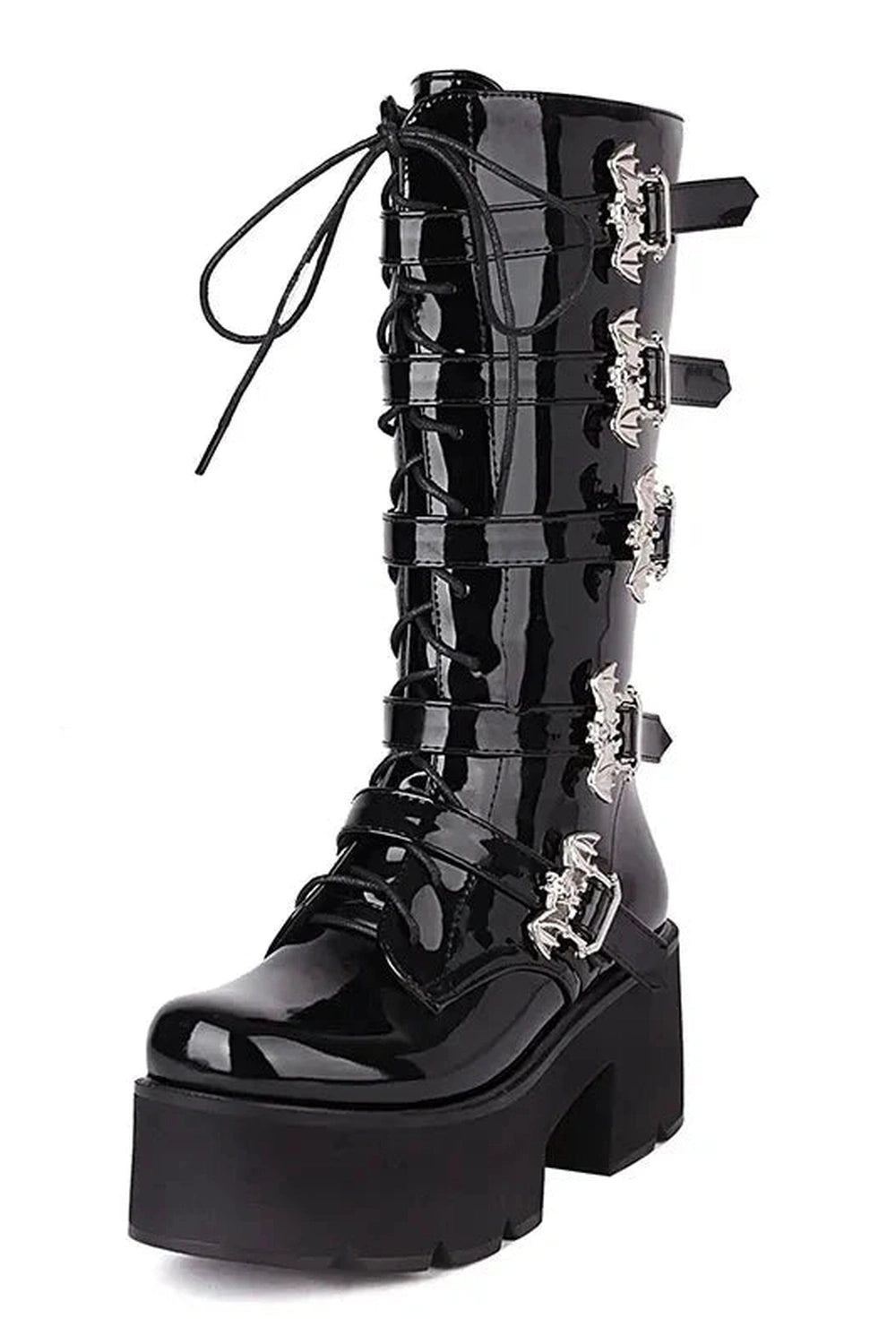 Y2k Bat Buckle Alt Gothic Boots