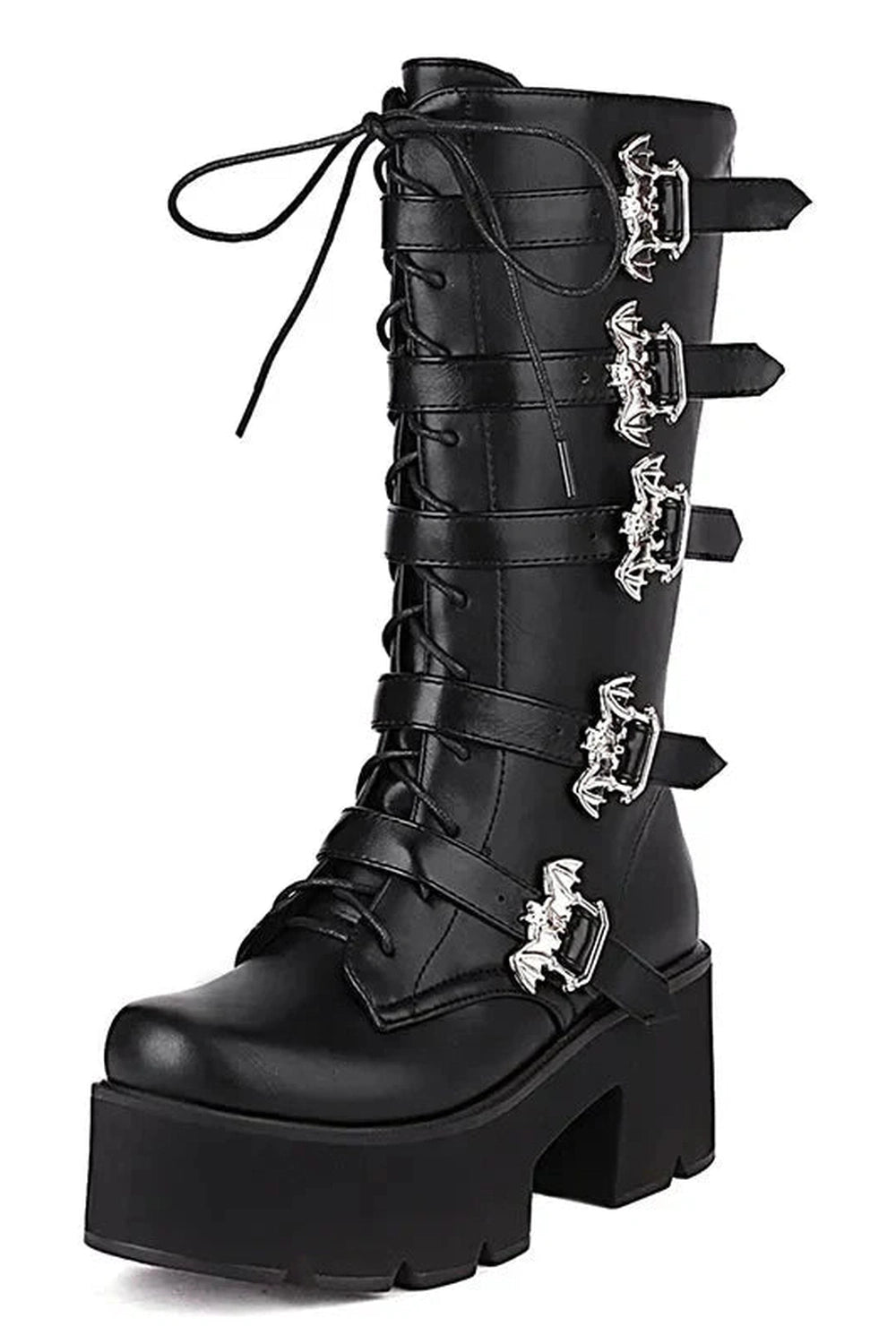 Y2k Bat Buckle Alt Gothic Boots