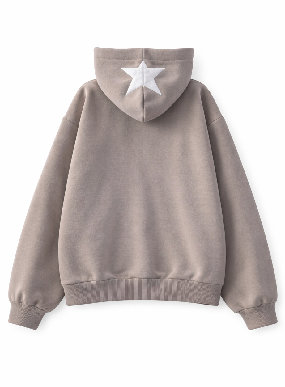 Y2k Hip Hop Zipper Star Print Hoodie