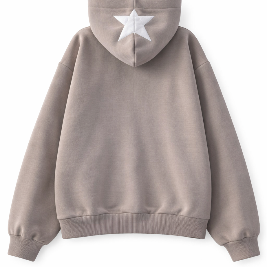 Y2k Hip Hop dragkedja Stjärntryck luvtröja