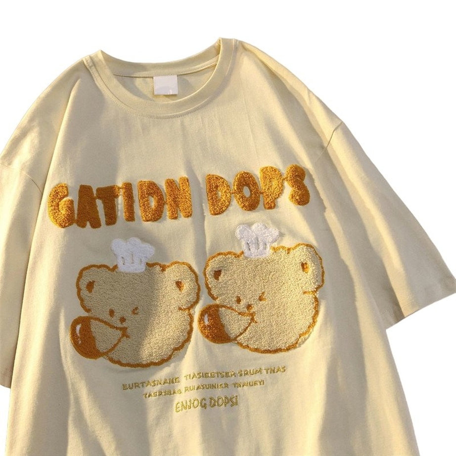 Y2k Bear Embroidered Kawaii Summer T-Shirt