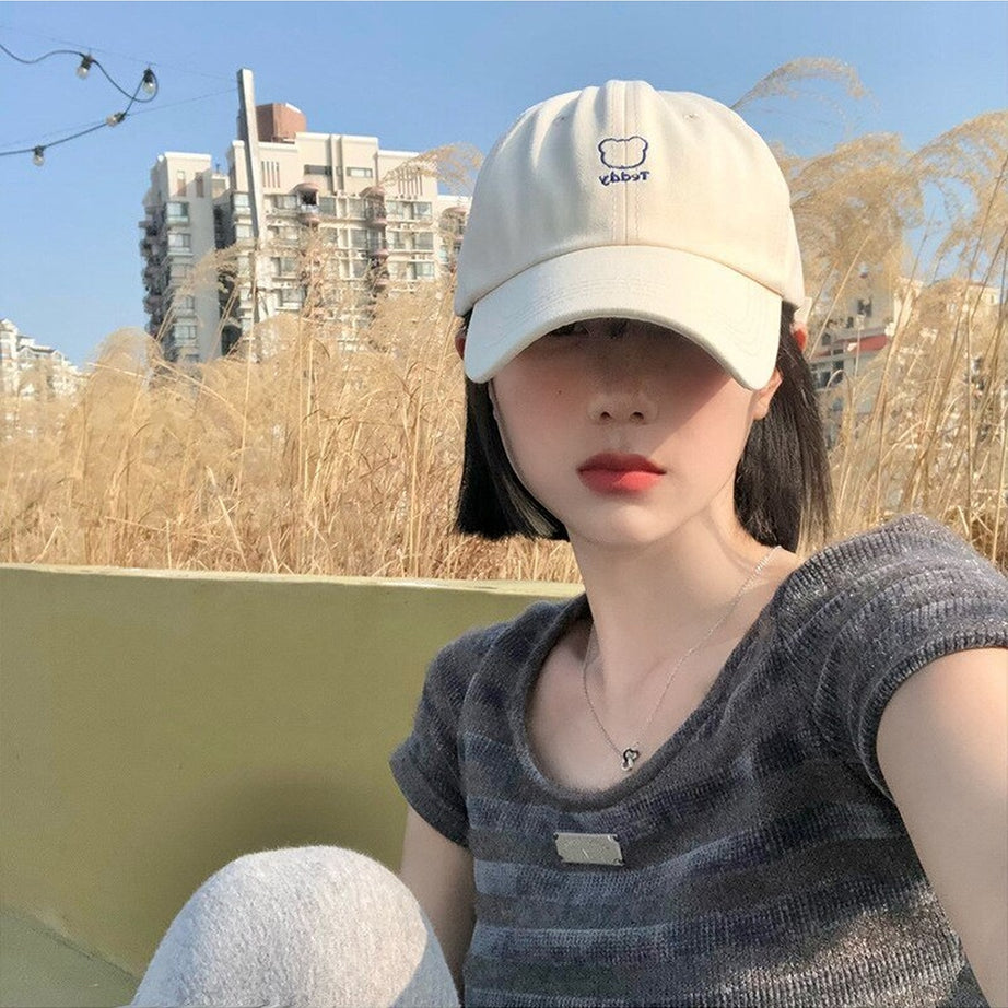 Y2k Bear Embroidery Baseball Hat