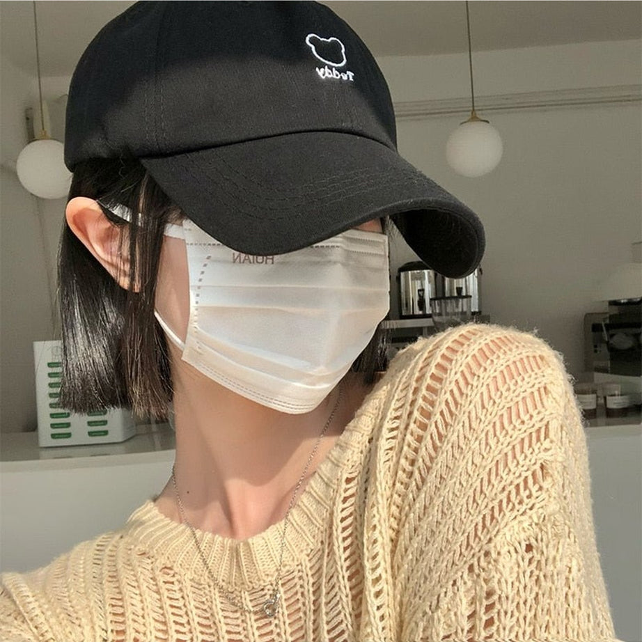 Y2k Bear Embroidery Baseball Hat