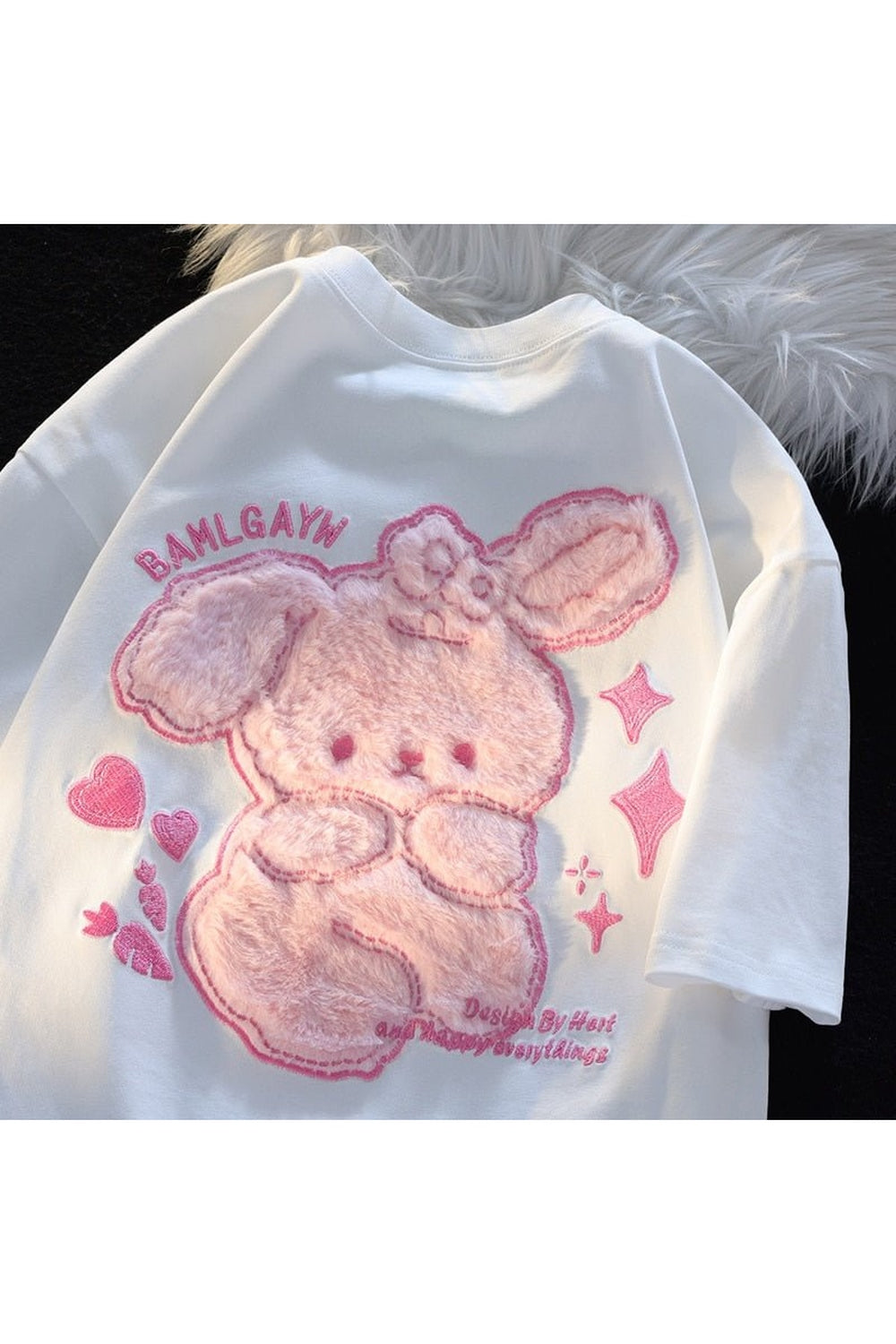 Y2k Bear Plush Embroidered T-shirt
