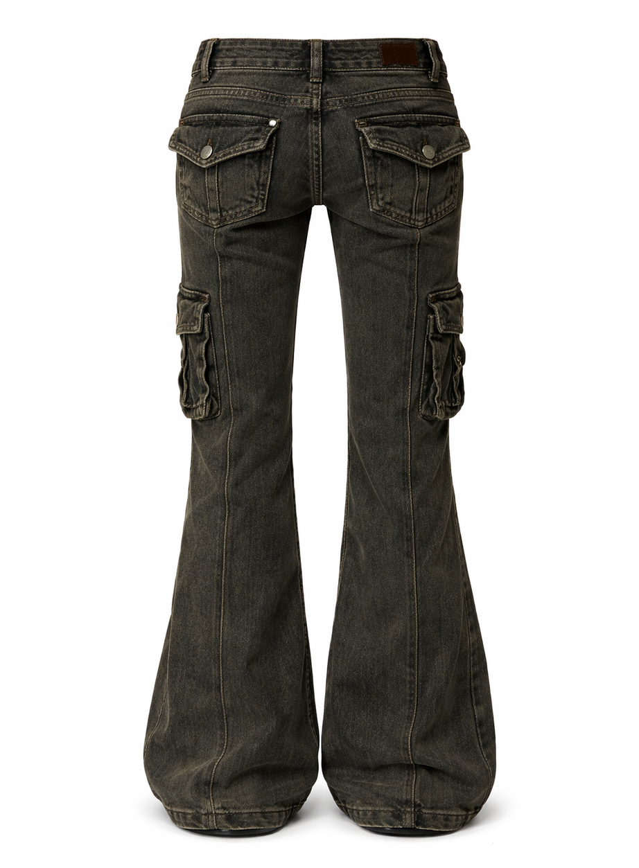 Utility Cargo Flare Jeans