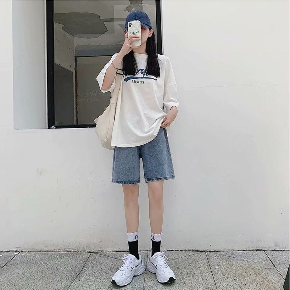 Y2k Belted Summer Denim Shorts