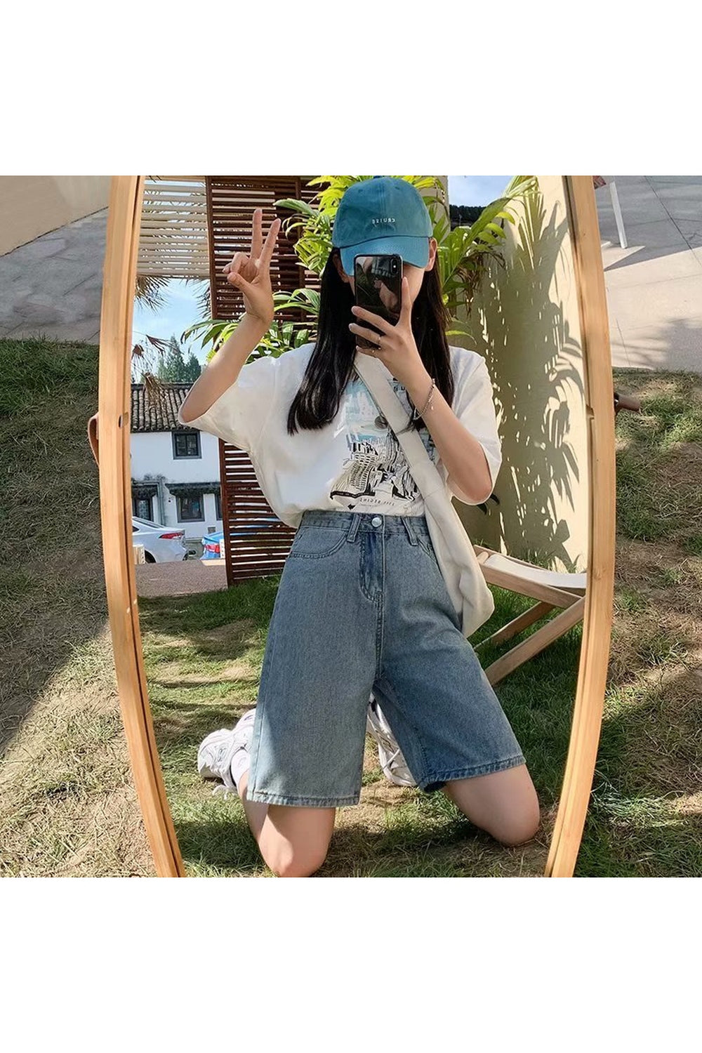 Y2k Belted Summer Denim Shorts