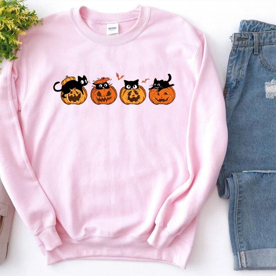 Y2k Black Cat Halloween Hoodie