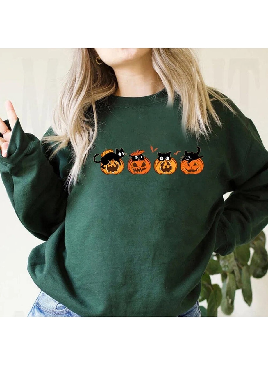 Y2k Black Cat Halloween Hoodie
