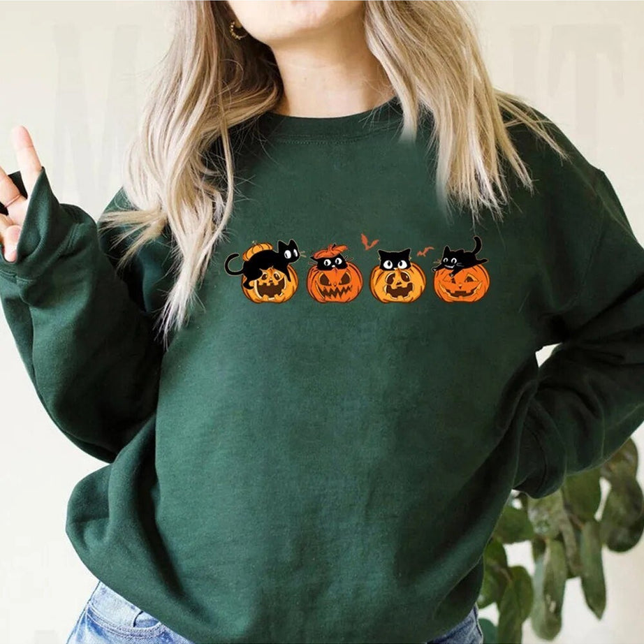 Y2k Black Cat Halloween Hoodie
