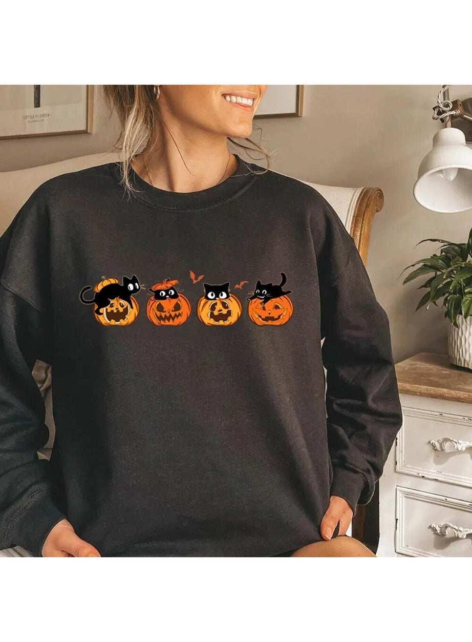 Y2k Black Cat Halloween Hoodie