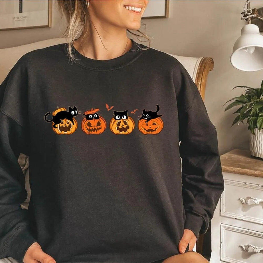 Y2k Black Cat Halloween Hoodie