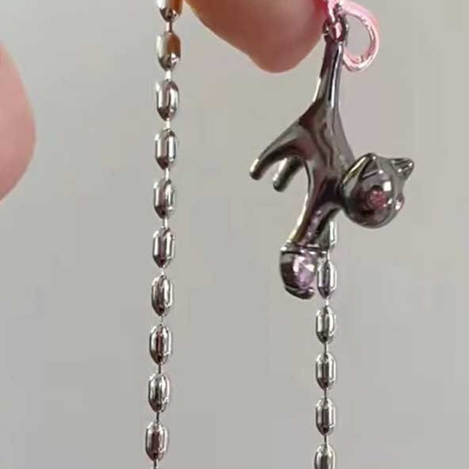 Y2k Black Cat Heart Necklace