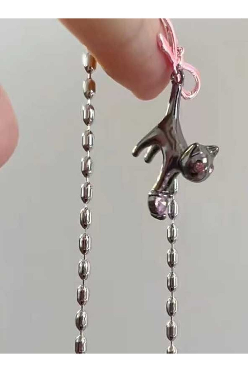 Y2k Black Cat Heart Necklace