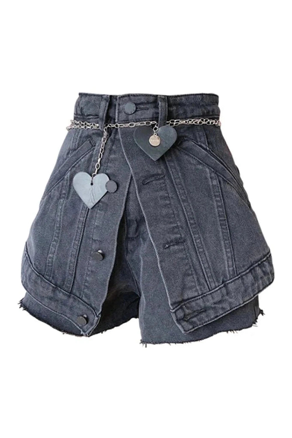 Y2k Black Chain Denim Shorts