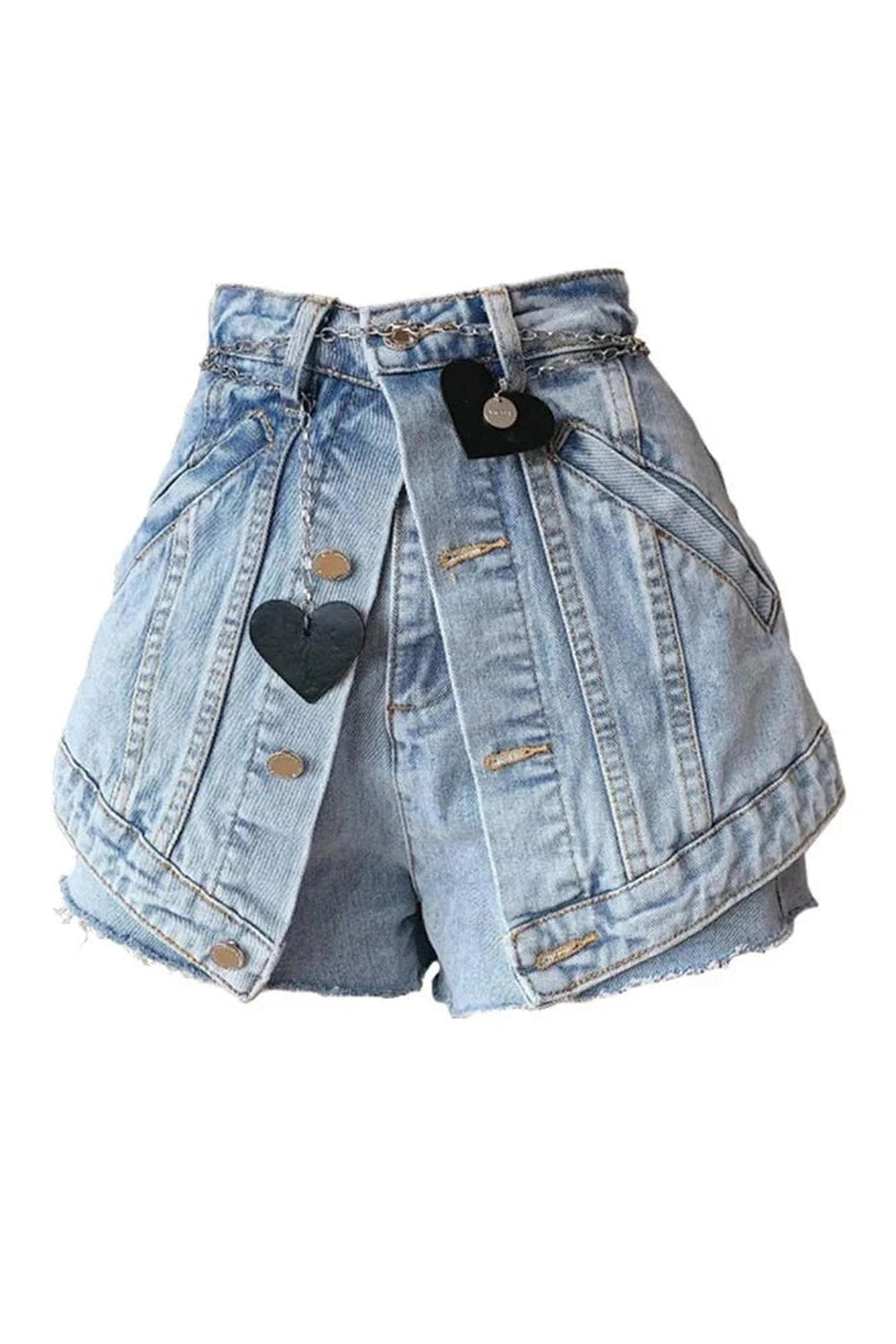 Y2k Black Chain Denim Shorts
