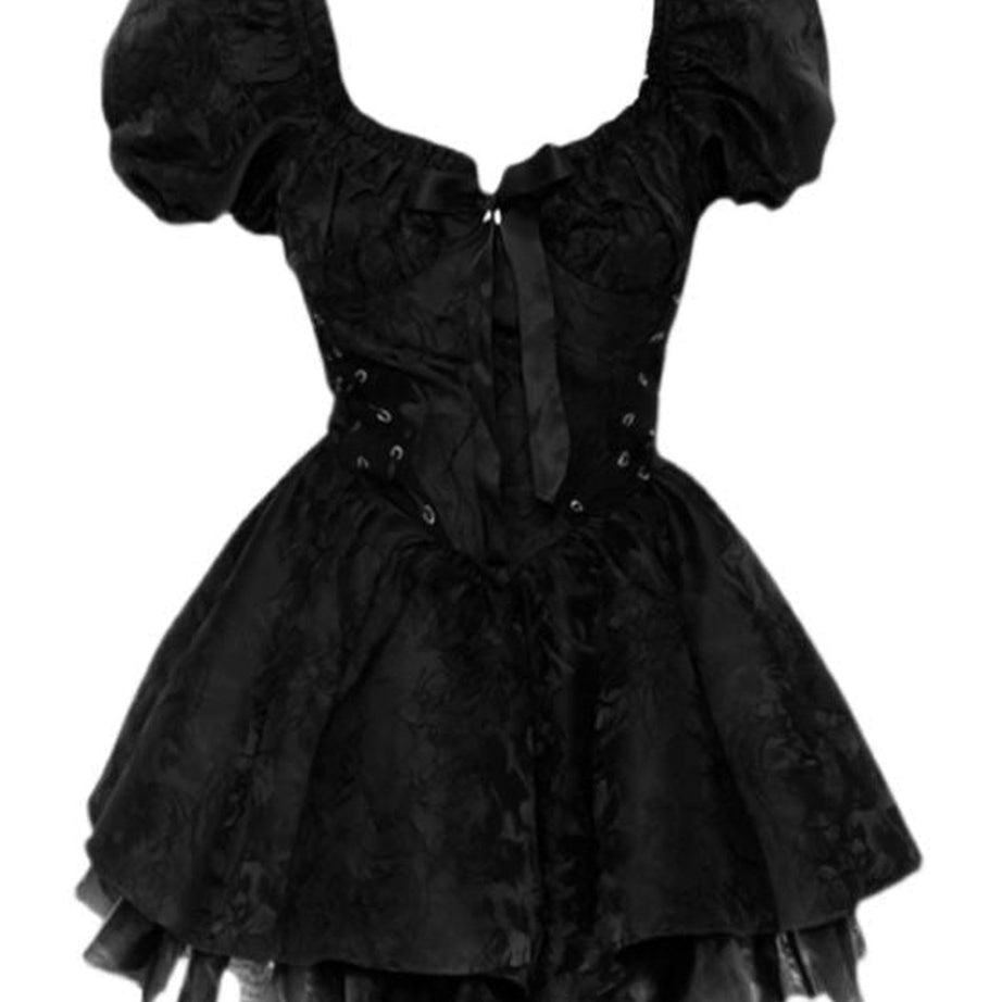 Y2k Black Gothic Beach Dress