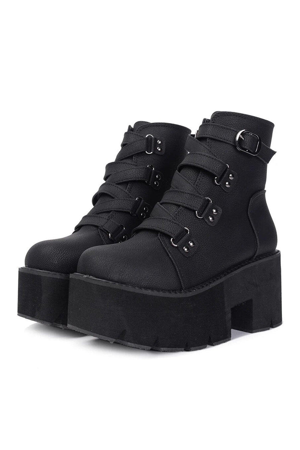 Y2k Black Gothic Chunky Boots