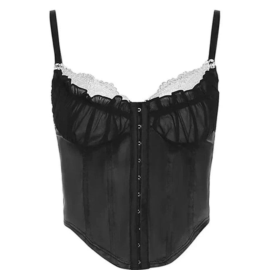 Y2k Black Gothic Lace Camisole Top