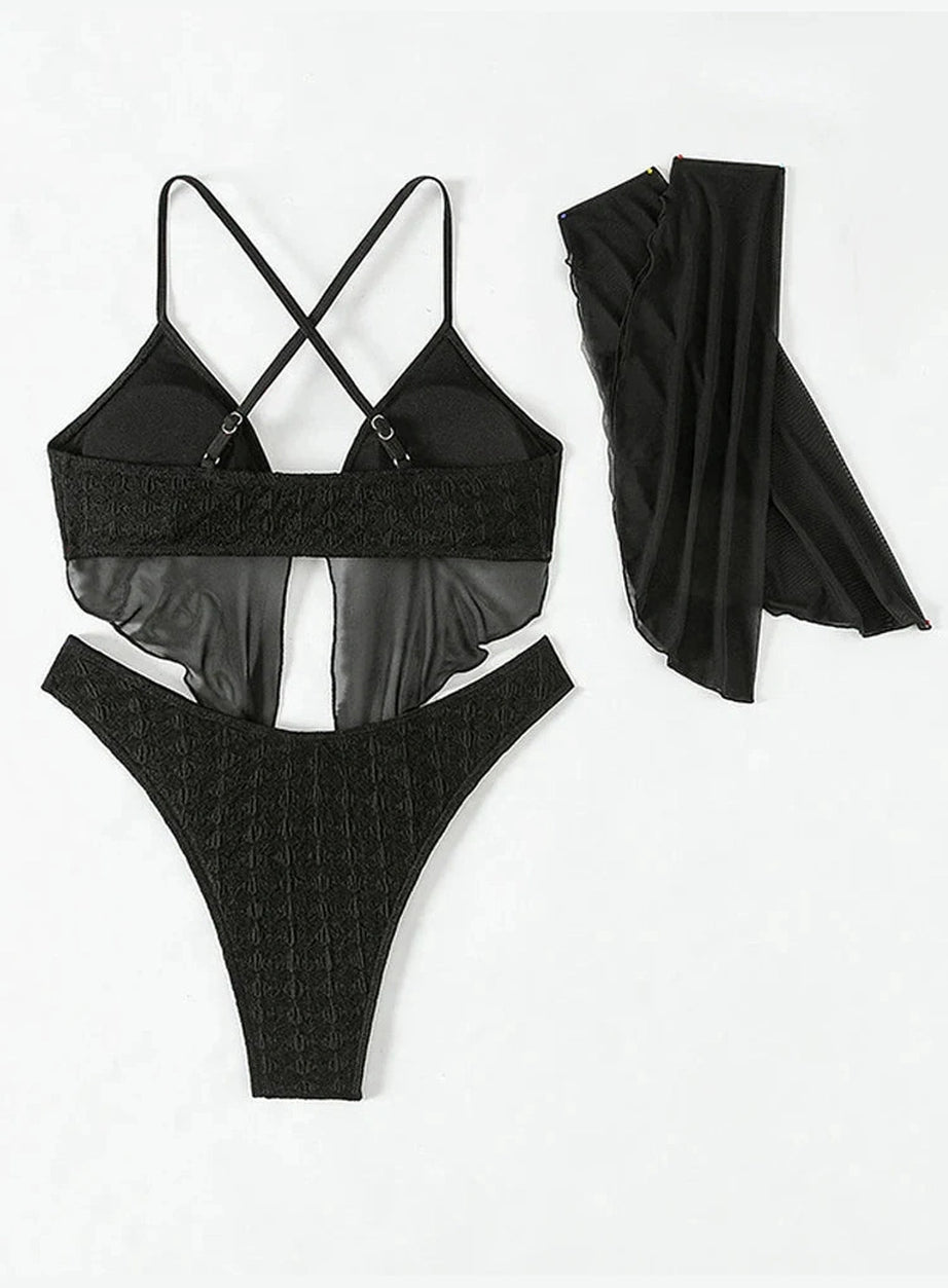 Y2k Black Mesh Bikini Set