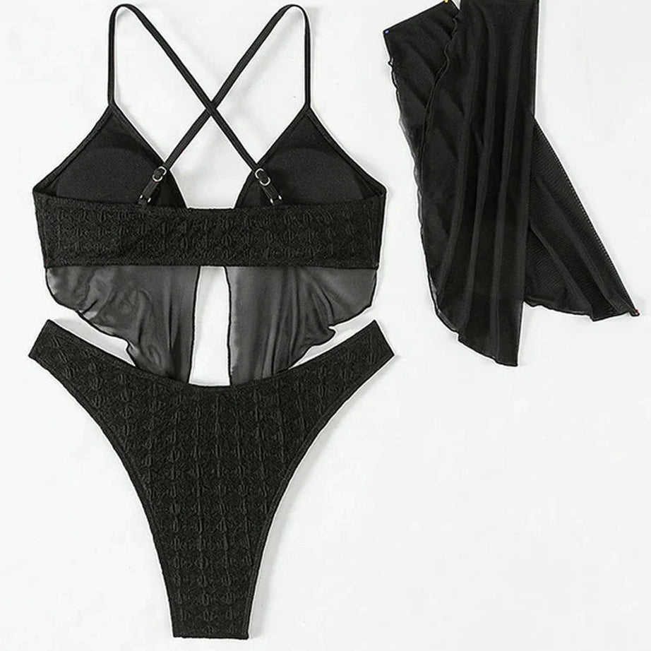 Y2k Black Mesh Bikini Set