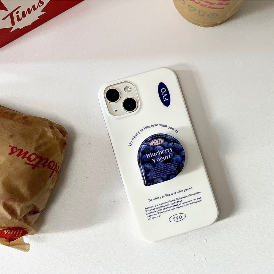 Y2k Blue Berry Glossy iPhone Case