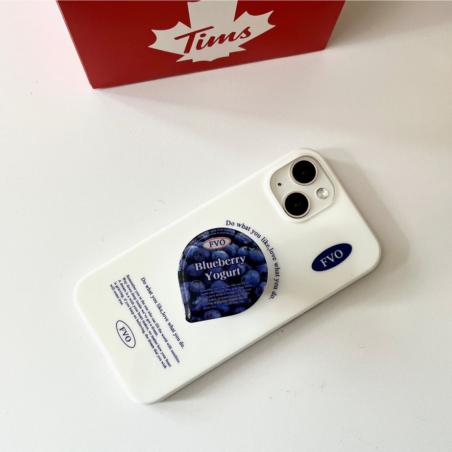 Y2k Blue Berry Glossy iPhone Case