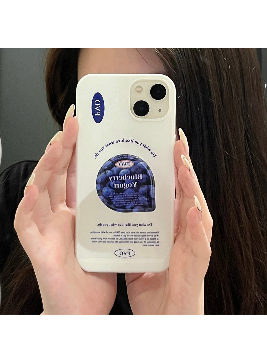Y2k Blue Berry Glossy iPhone Case