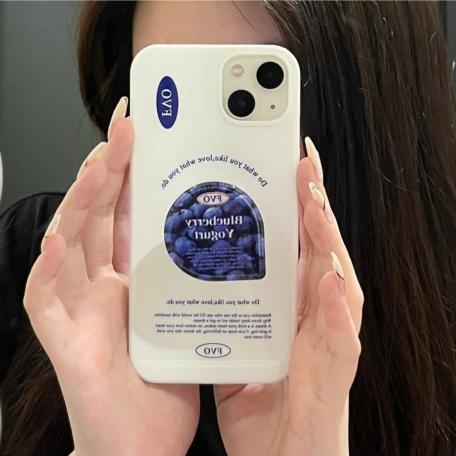 Y2k Blue Berry Glossy iPhone Case