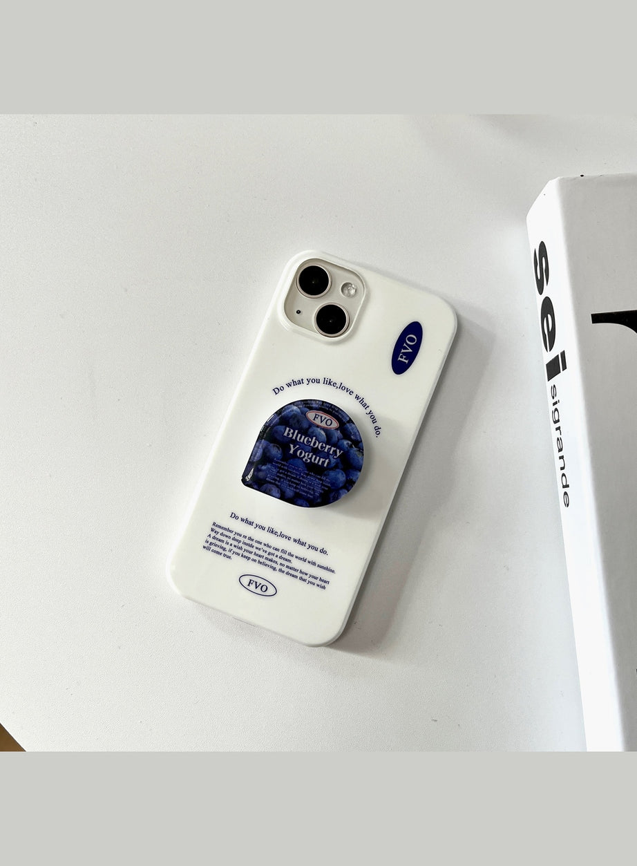 Y2k Blue Berry Glossy iPhone Case