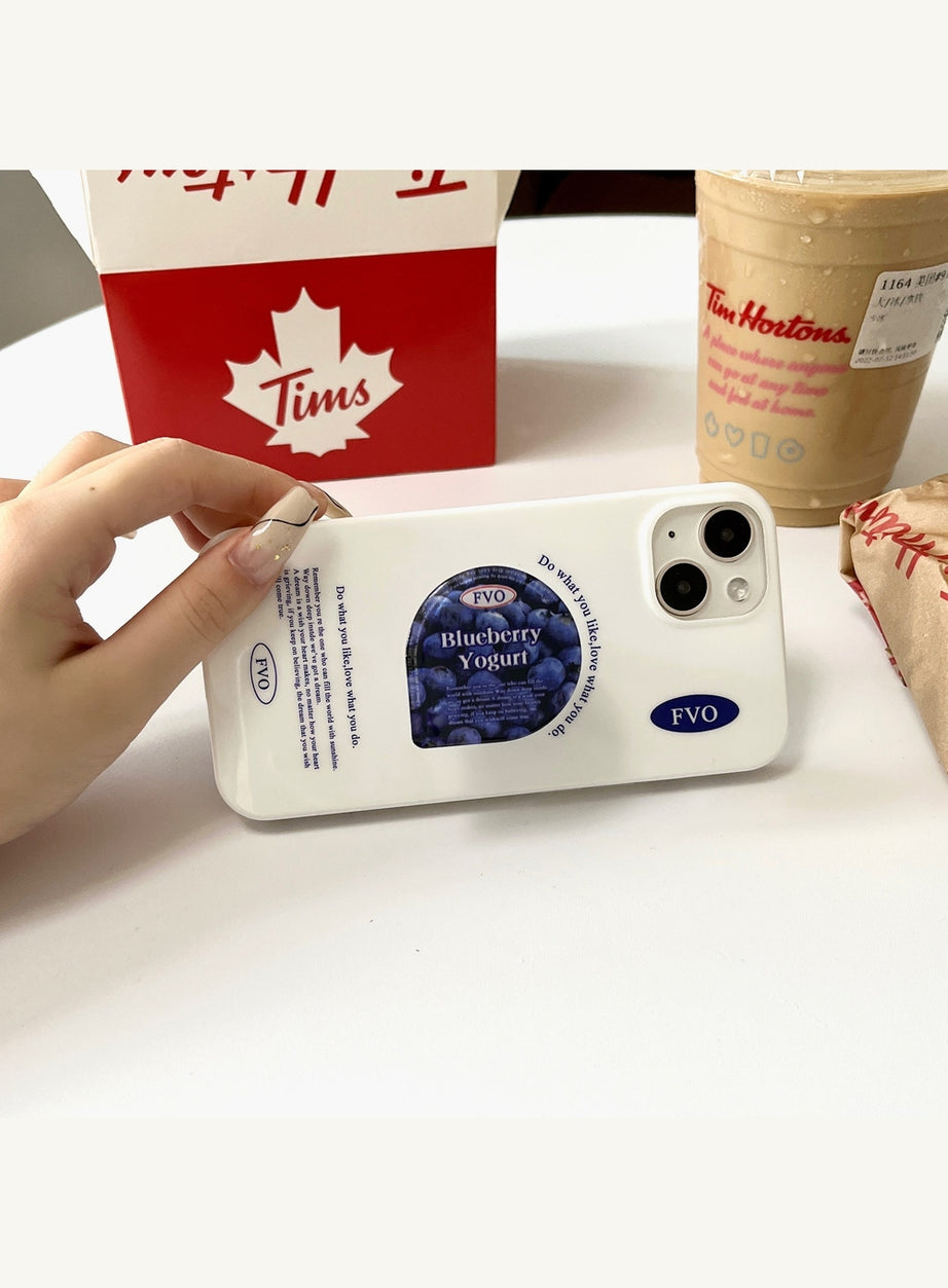 Y2k Blue Berry Glossy iPhone Case