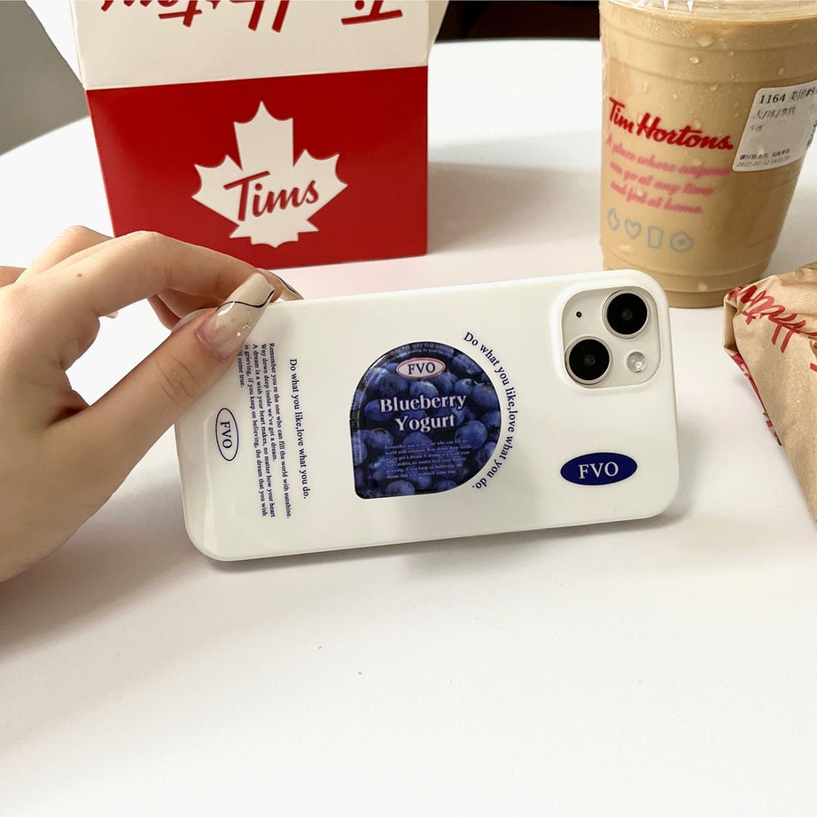 Y2k Blue Berry Glossy iPhone Case