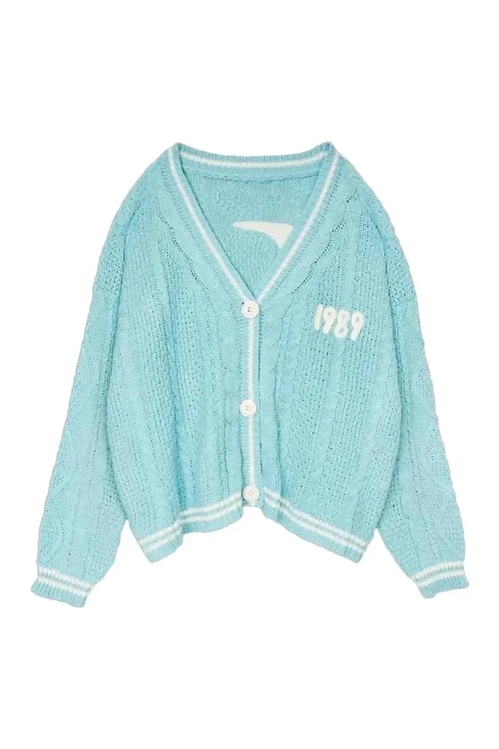 Y2k Blue Bird Embroidery Cardigan